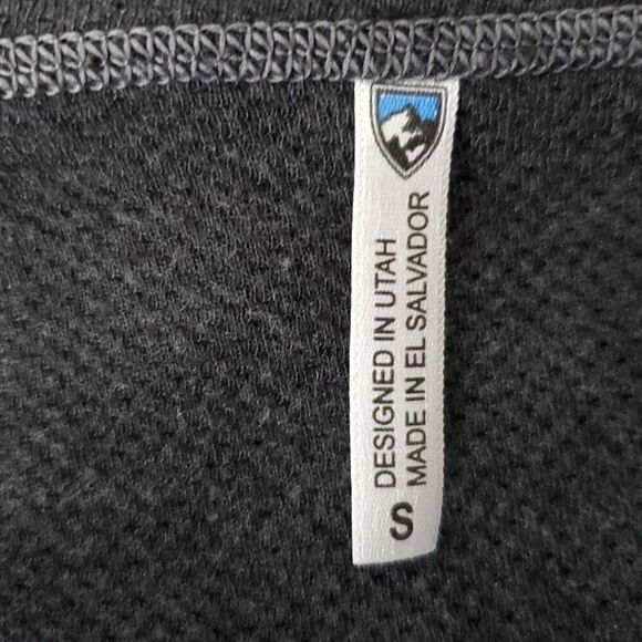 Kuhl Wool Blend Knit Hoodie Sweater S Long Sleeve Pullover V Neck Marled Gray - Picture 4 of 7